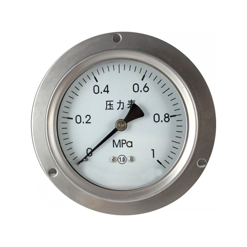 不銹鋼軸向帶邊壓力表
